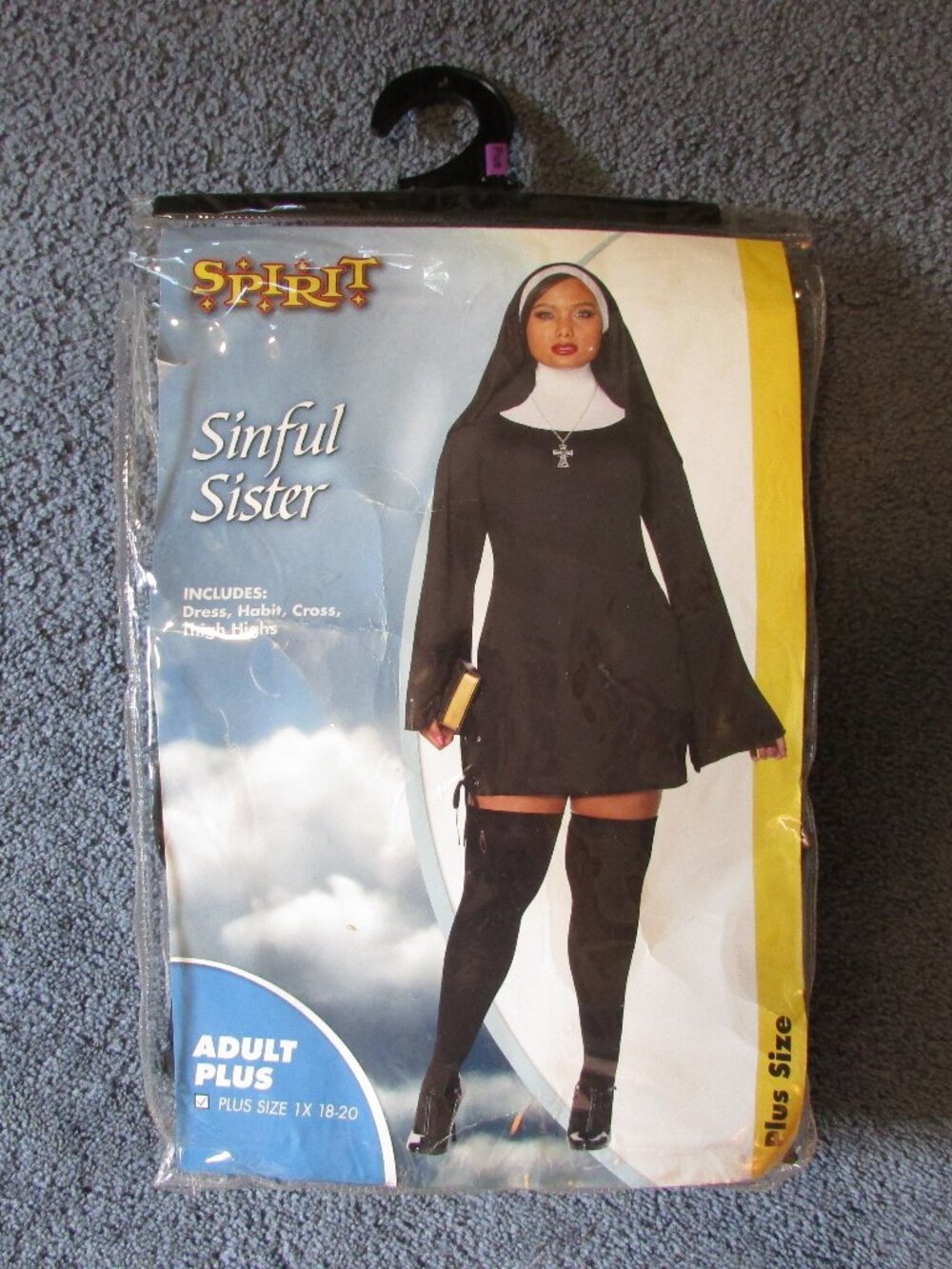 NEW Spirit Halloween Sinful Sister Adult Plus Costume Size 1X 18/20 Sexy